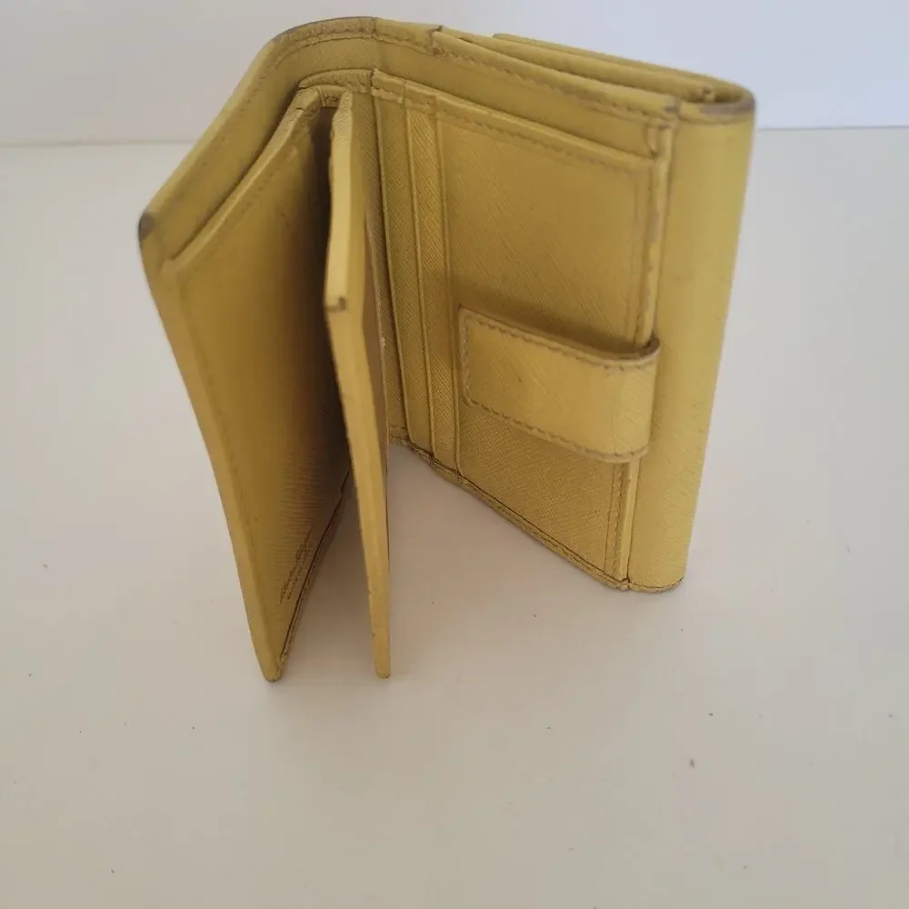 Salvatore‎ Ferragamo Vala Wallet Leather Yellow Small Compact Card Bill Fair